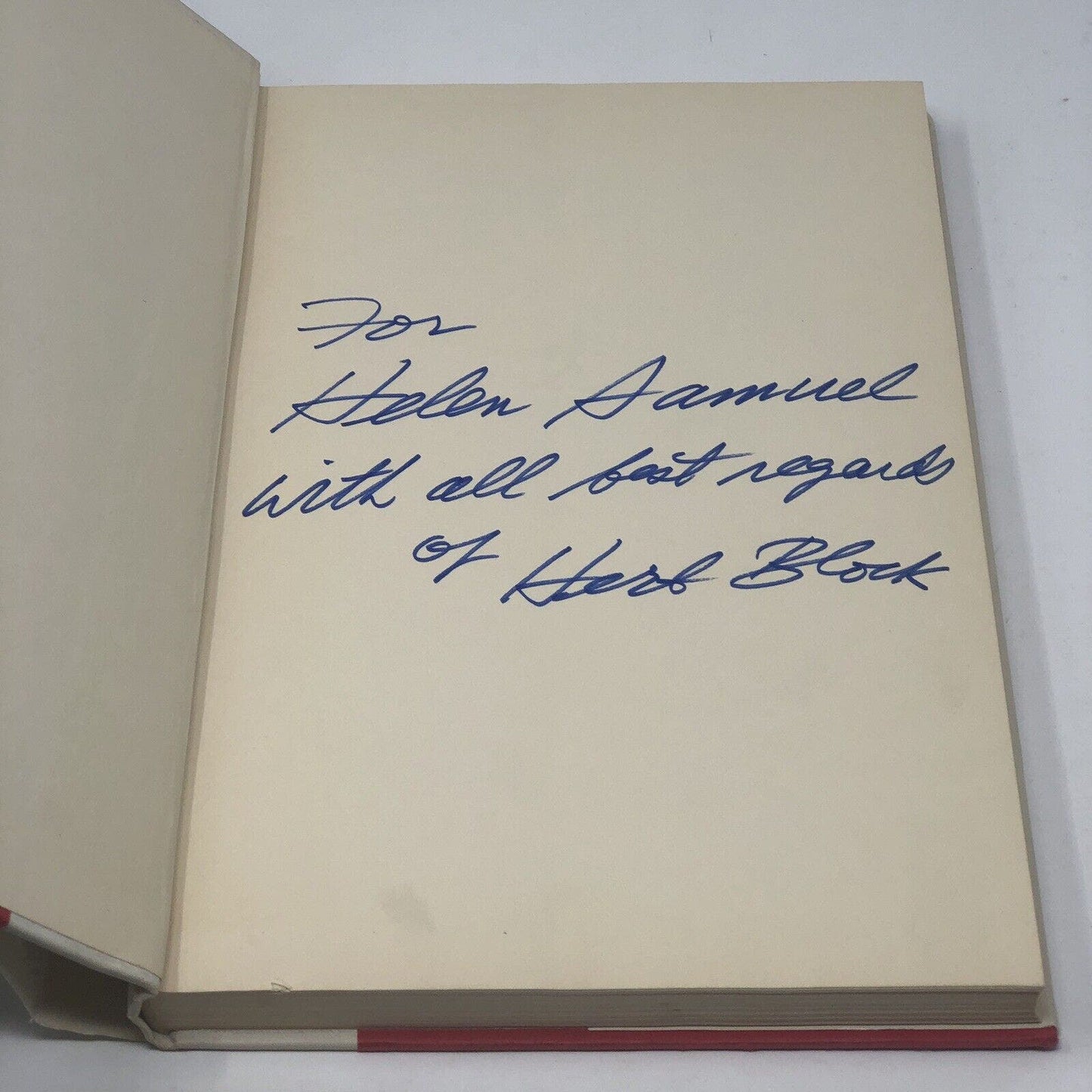 (Signed/Inscription) Straight Herblock by Herbert Block ~ 1st Edition - Uncle Buddy's Beard & Used Books