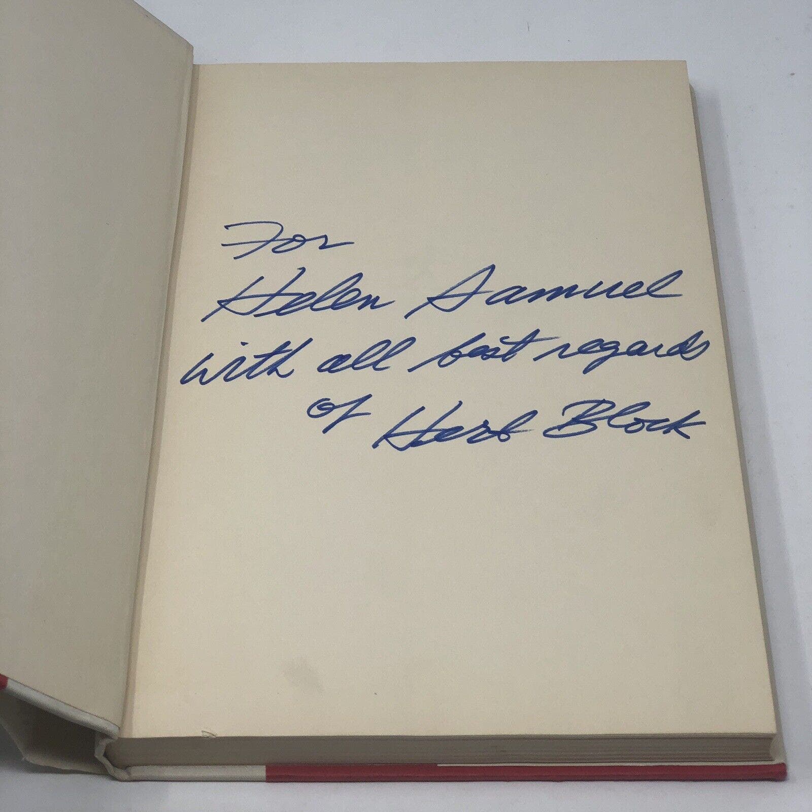 (Signed/Inscription) Straight Herblock by Herbert Block ~ 1st Edition - Uncle Buddy's Beard & Used Books