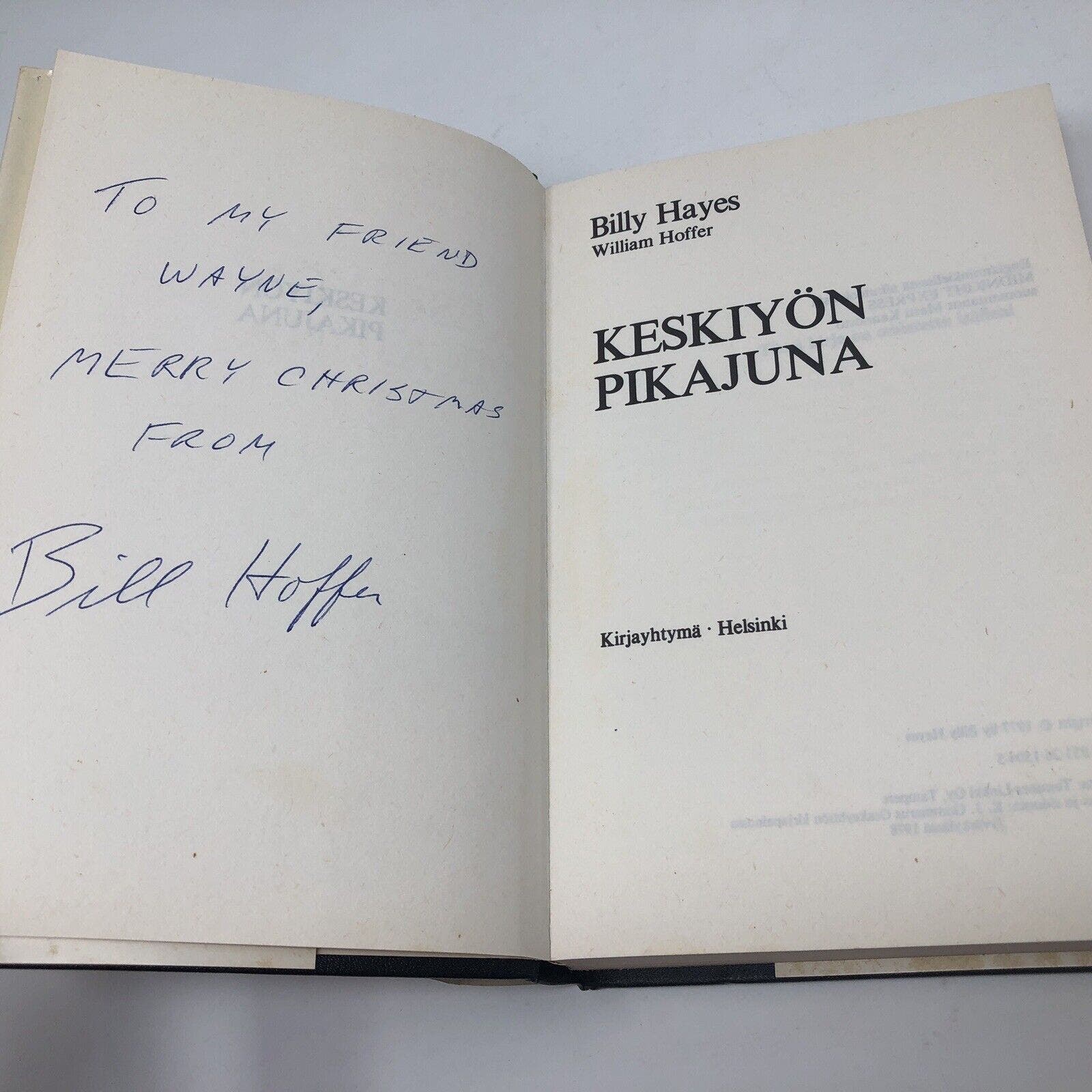 (Signed) Midnight Express by Billy Hayes and William Hoffer (Finnish Version) - Uncle Buddy's Beard & Used Books